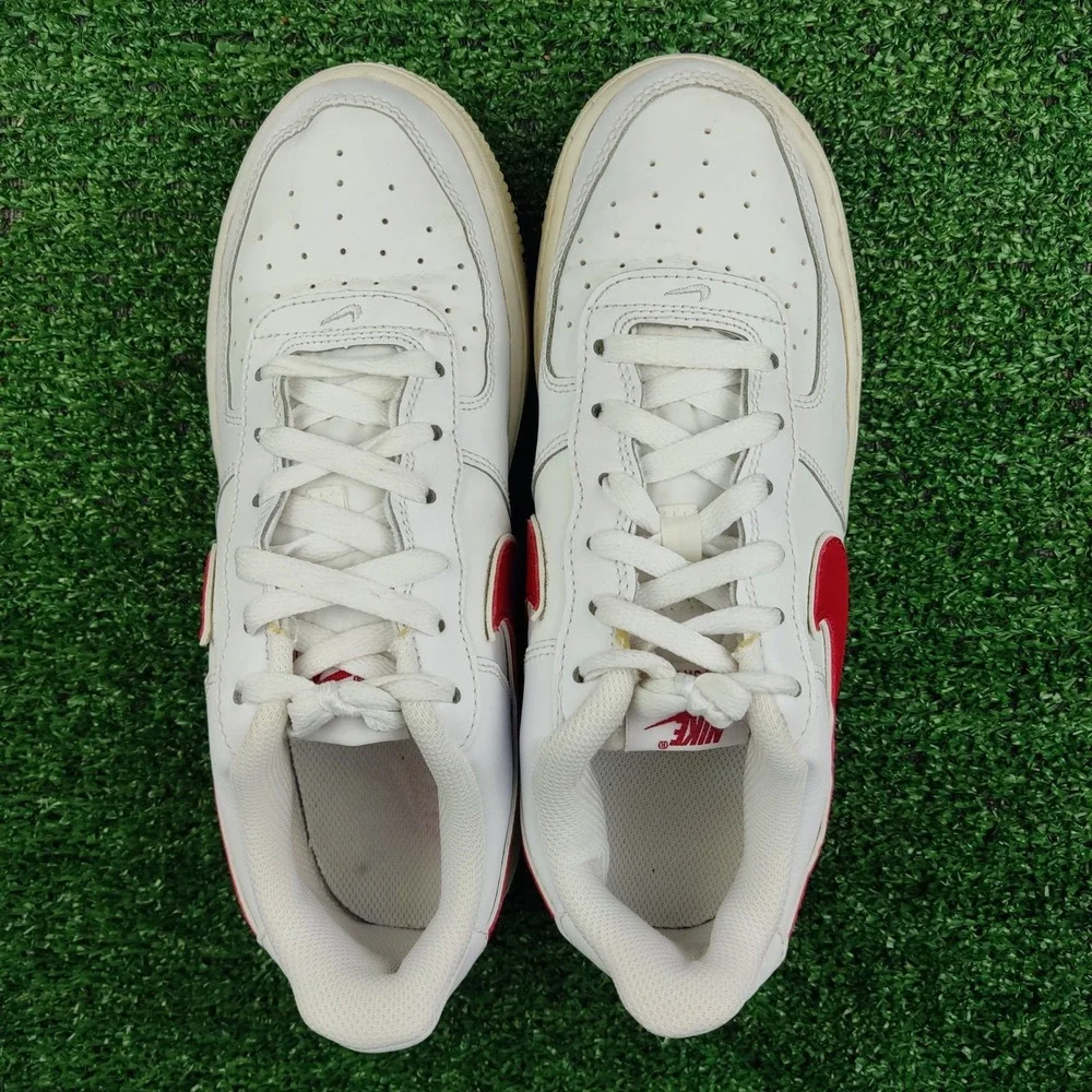 Nike Shoes Youth 6.5Y White Red Air Force 1 LV8 Utility AV6252-101 Low Top